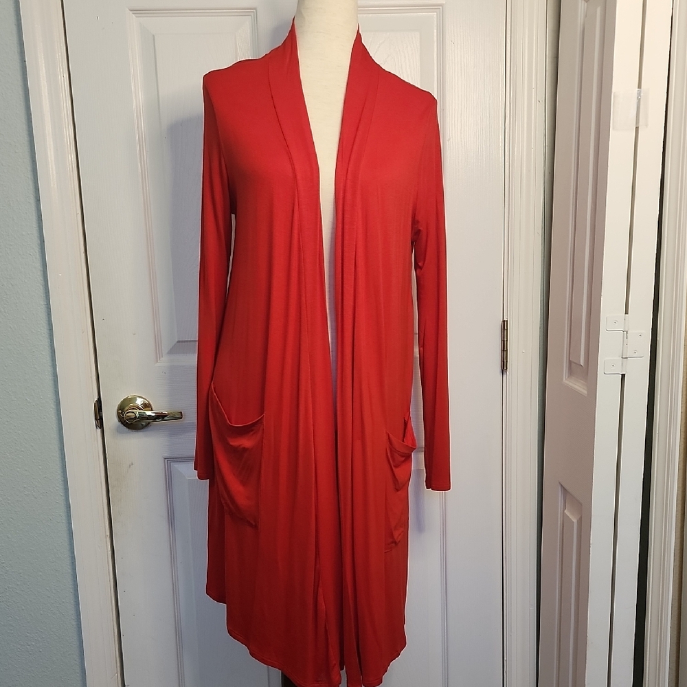 Long Cardigan Active USA Bold Red - Picture 1 of 13